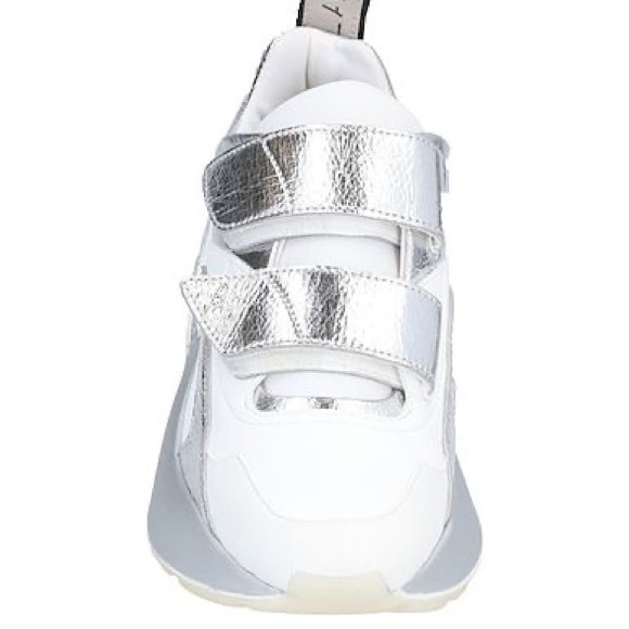 STELLA MCCARTNEY ECLIPSE Silver White Velcro Strap Chunky Sneakers 6 $685 - Picture 4 of 6